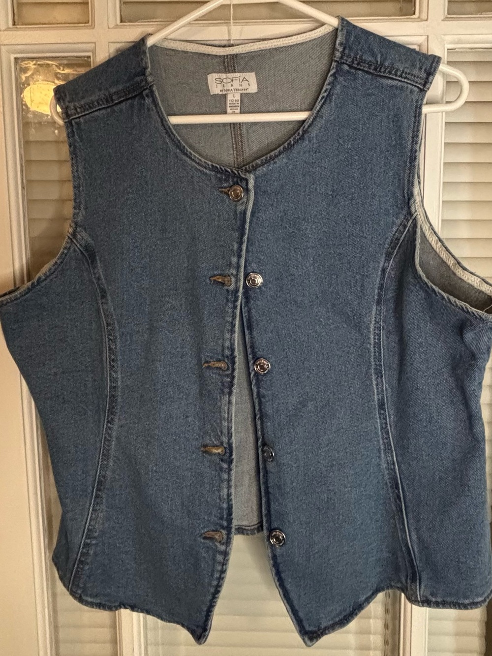 sofia by sofia vergara Blue Denim Button-Front Vest